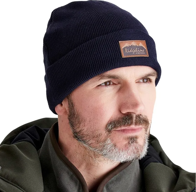 Ridgeline Heritage Unisex Fine Knit Beanie - Navy-1