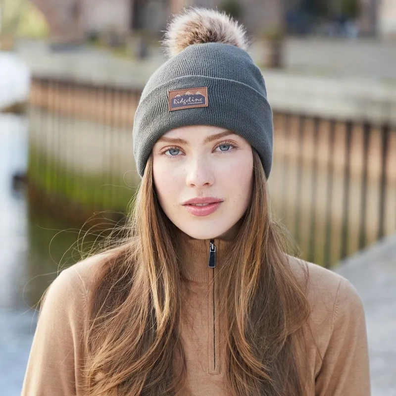 Ridgeline Heritage Fine Knit Pom Hat - Moss-1