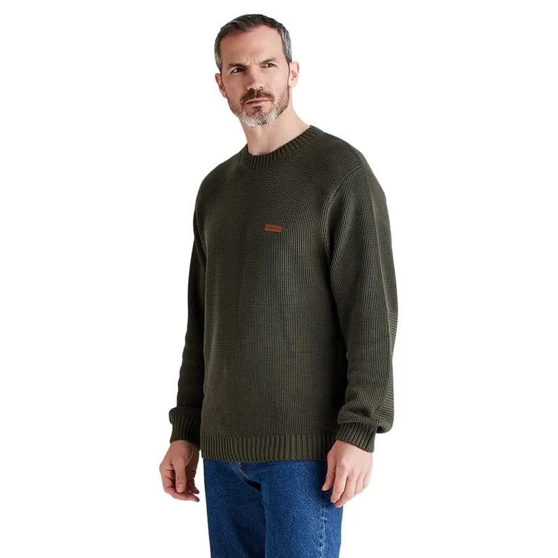 Ridgeline Journeyman Mens Knit Sweater - Moss-2