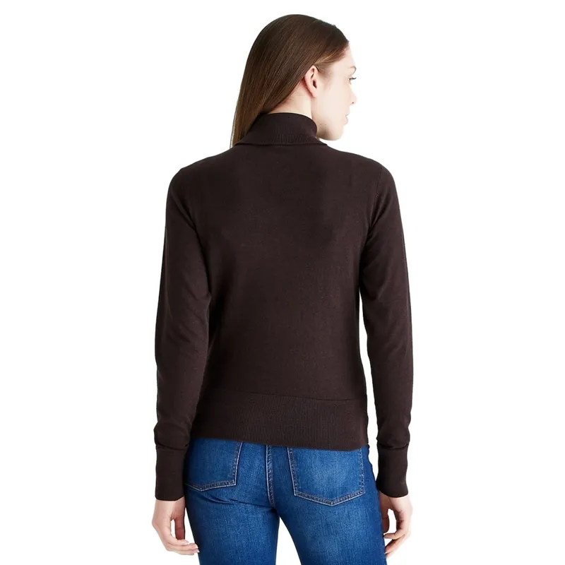 Ridgeline Melford Womens Roll Neck Knit Sweater - Deep Bark-1