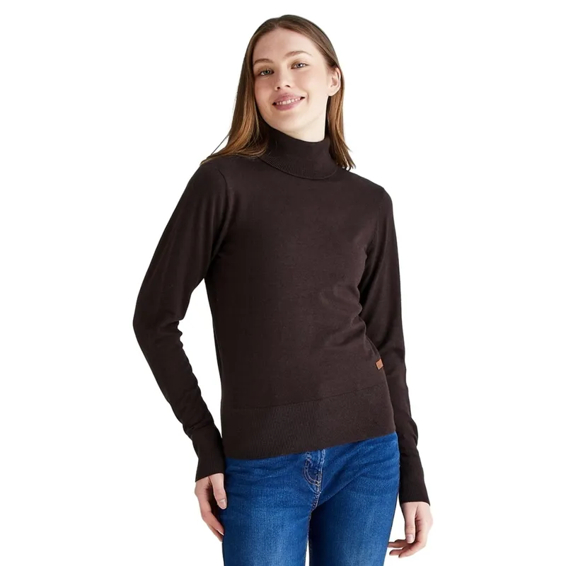 Ridgeline Melford Womens Roll Neck Knit Sweater - Deep Bark