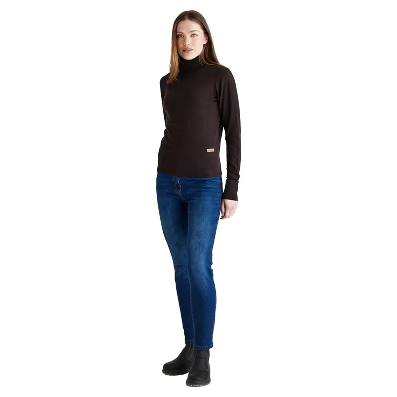 Ridgeline Melford Womens Roll Neck Knit Sweater - Deep Bark-5