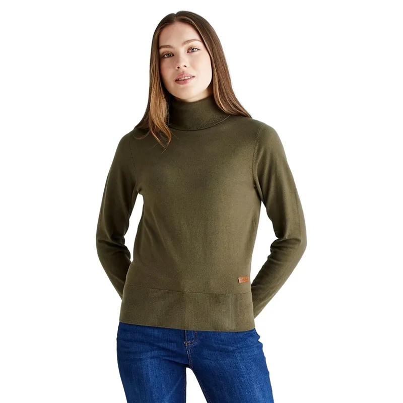 Ridgeline Melford Women's Roll Neck Knit Sweater - Khaki