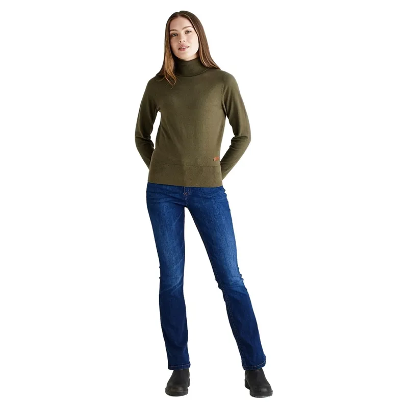 Ridgeline Melford Women's Roll Neck Knit Sweater - Khaki-5