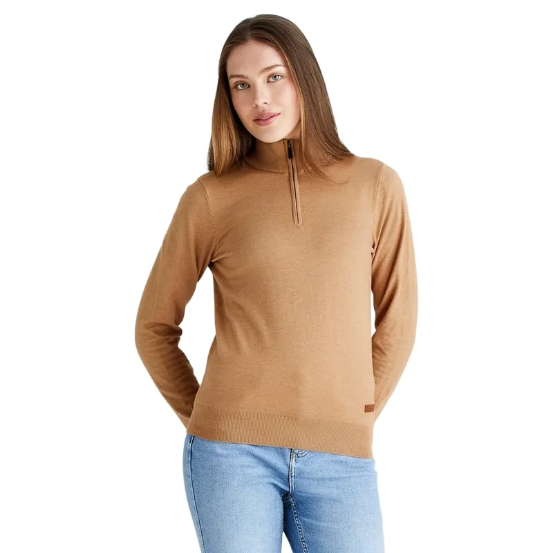 Ridgeline Melford Womens Quarter Zip Knit Sweater - Sienna