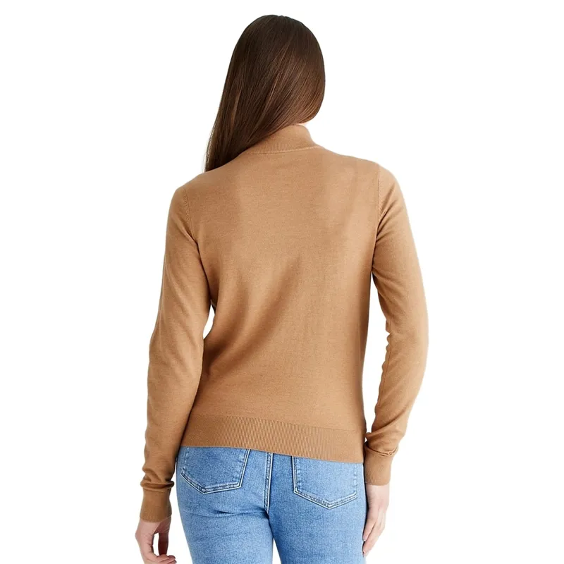 Ridgeline Melford Womens Quarter Zip Knit Sweater - Sienna-1