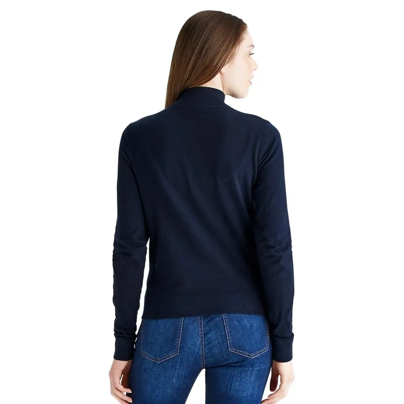 Ridgeline Melford Womens Quarter Zip Knit Sweater - Navy-1