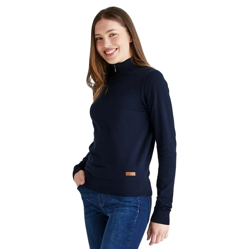 Ridgeline Melford Womens Quarter Zip Knit Sweater - Navy-2