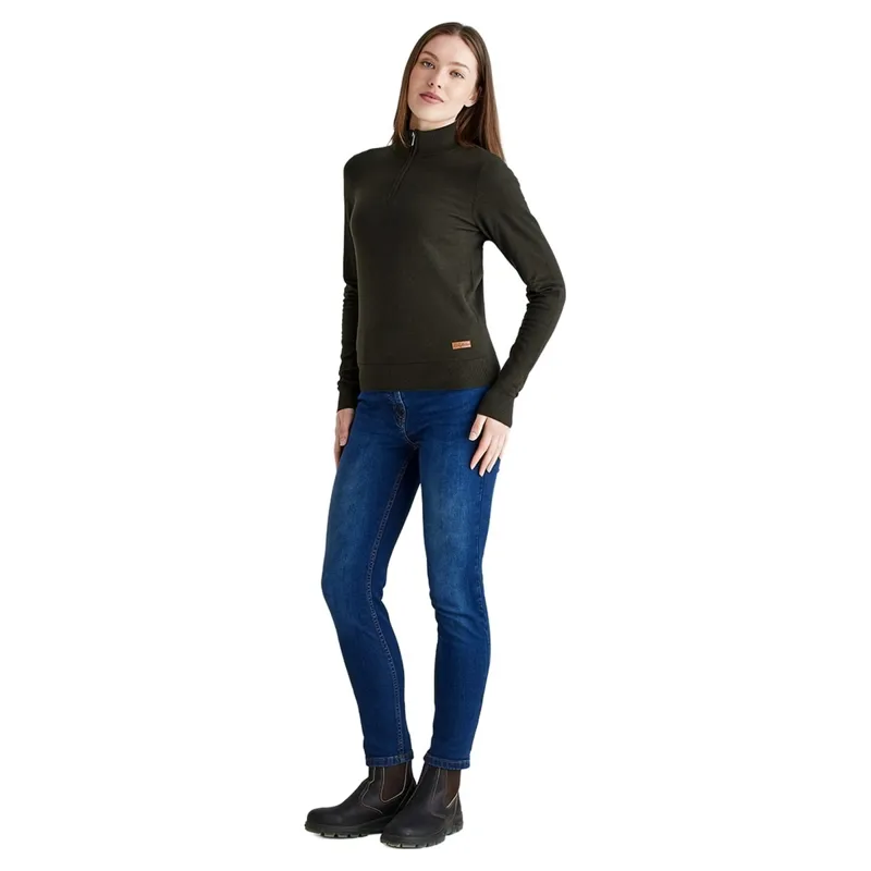 Ridgeline Melford Womens Quarter Zip Knit Sweater - Khaki-5