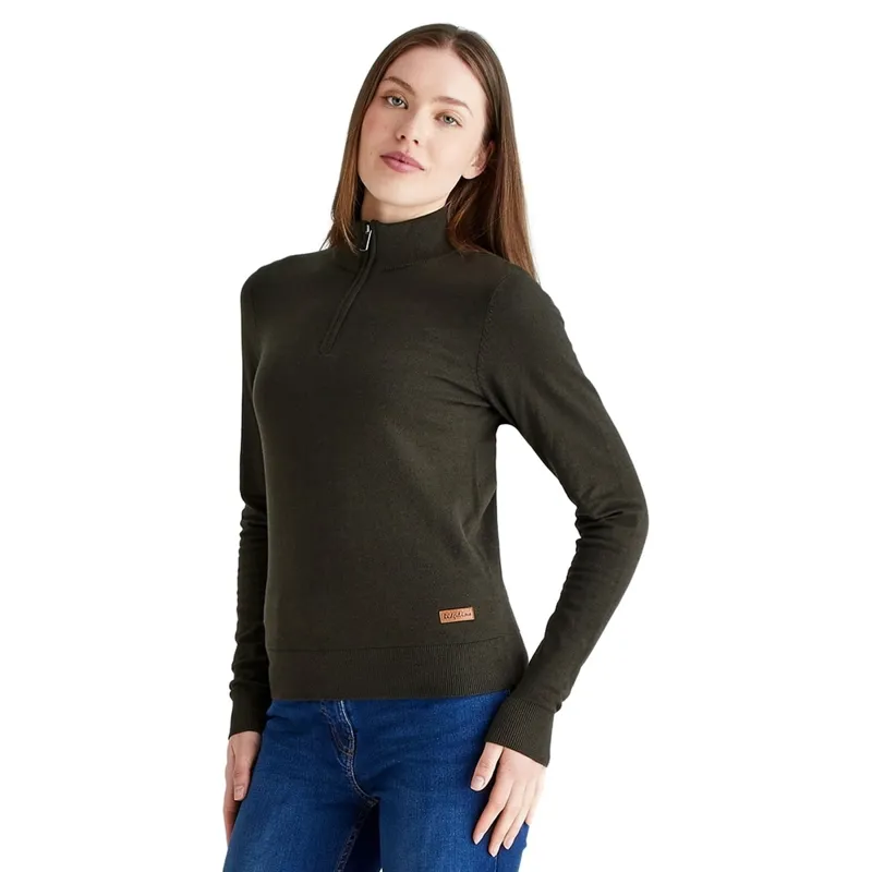 Ridgeline Melford Womens Quarter Zip Knit Sweater - Khaki-2