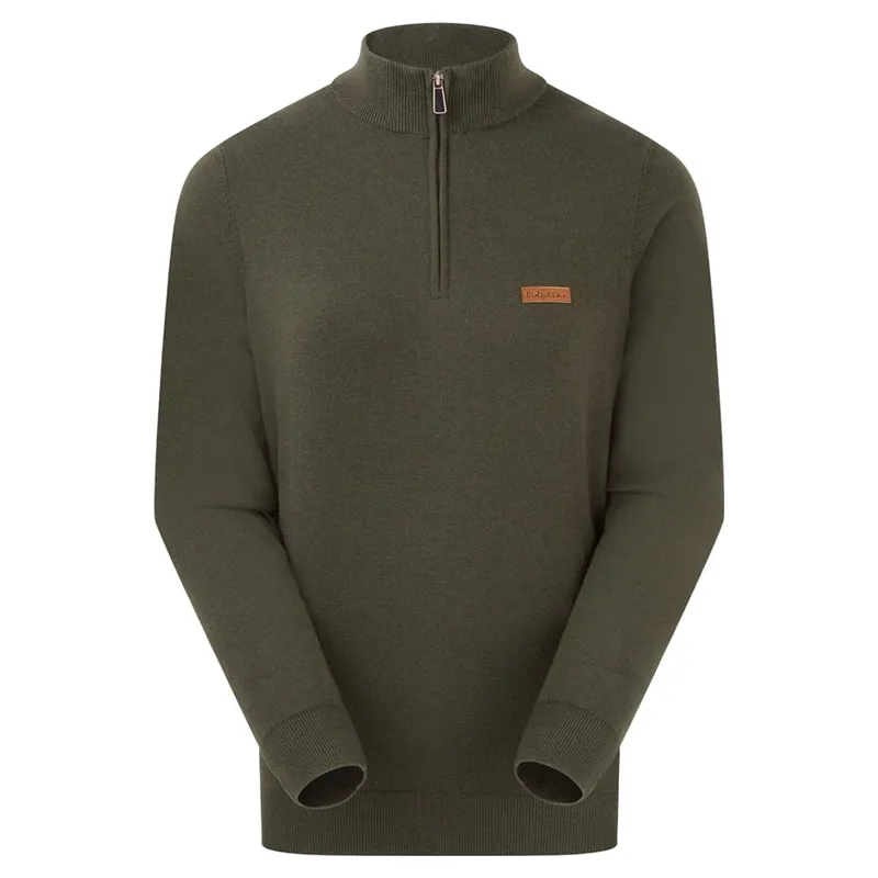 Ridgeline Melford Womens Quarter Zip Knit Sweater - Khaki-3