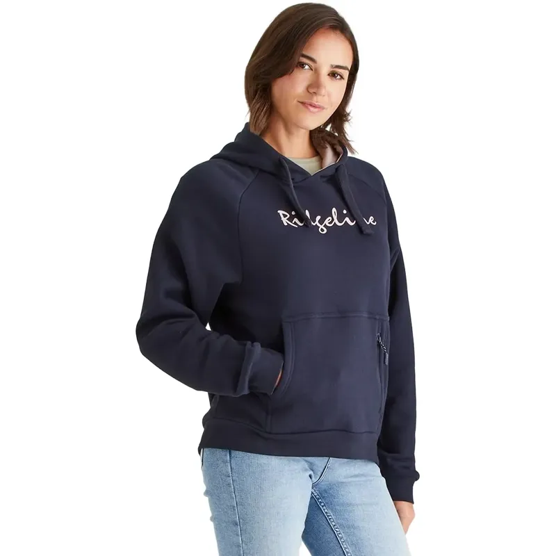 Ridgeline Signature Women's Hoodie - Navy-2