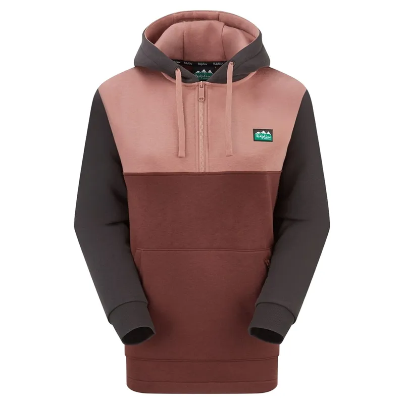 Ridgeline Tribe Women's Quarter Zip Hoodie - Oxblood/Tri Color