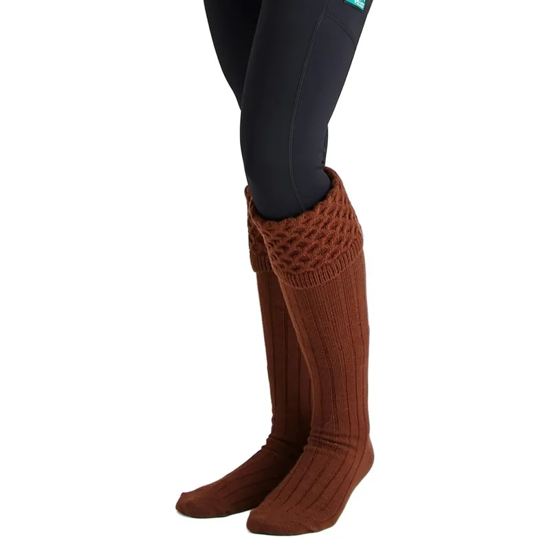 Ridgeline Women's Double Cuff Boot Socks - Nutmeg-3