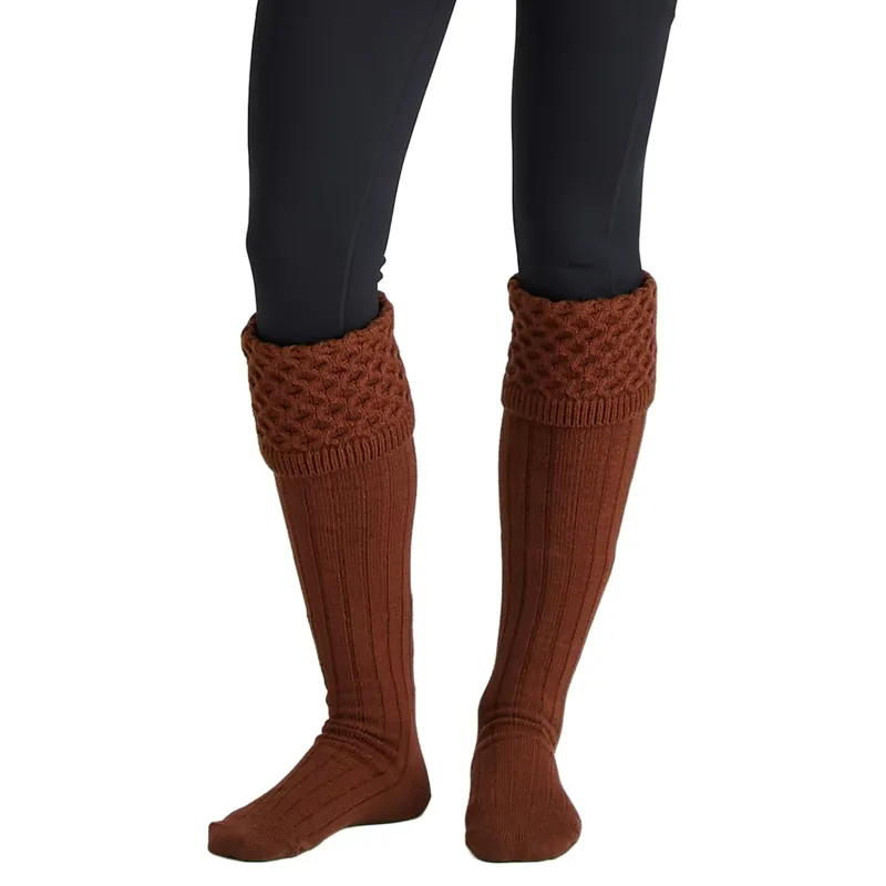Ridgeline Women's Double Cuff Boot Socks - Nutmeg-1