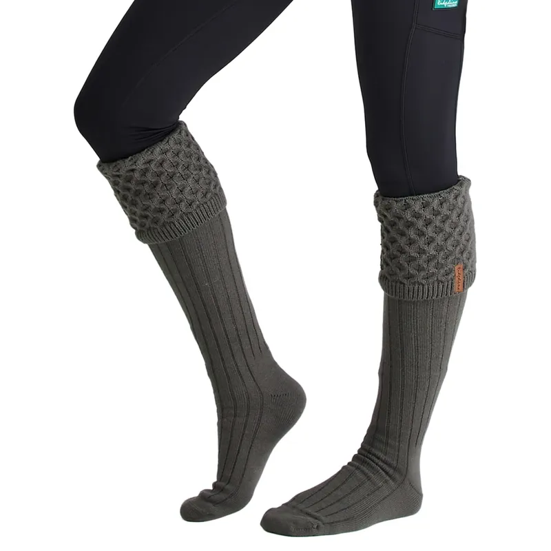 Ridgeline Women's Double Cuff Tall Boot Socks - Moss-1