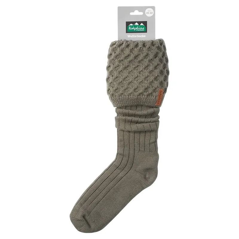 Ridgeline Women's Double Cuff Tall Boot Socks - Moss-2