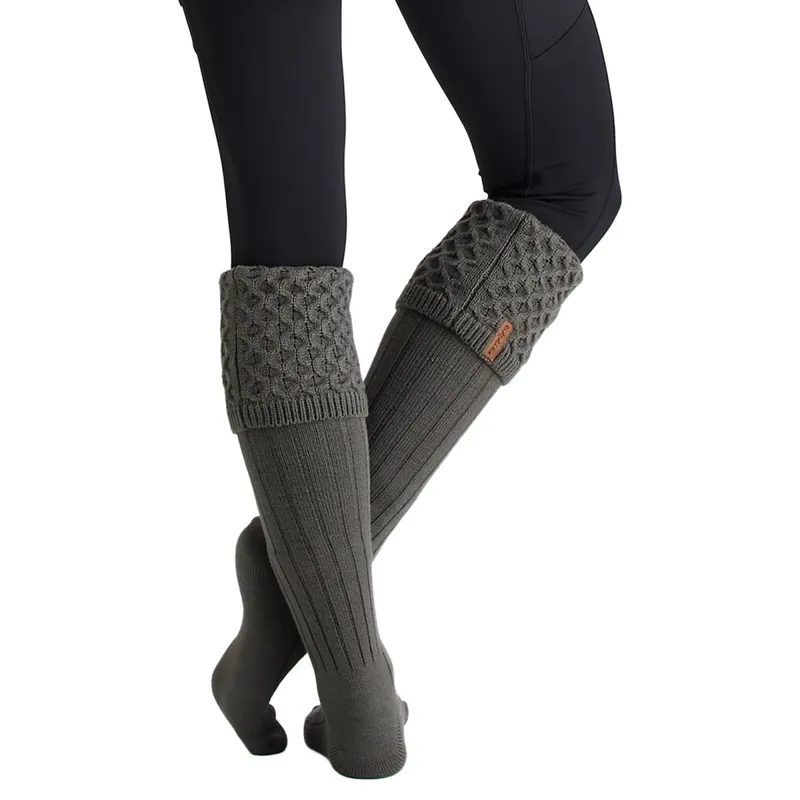 Ridgeline Women's Double Cuff Tall Boot Socks - Moss-4