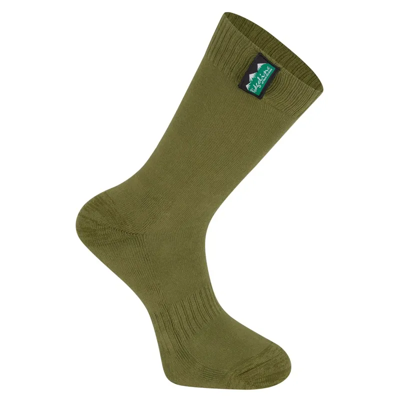 Ridgeline Cotton Work Mid Length Socks 3 Pack - Olive Multi-1