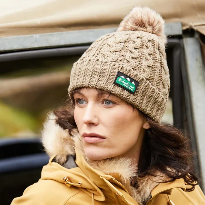 Ridgeline Nordic Fleck Unisex Pom-pom Beanie - Teak-3