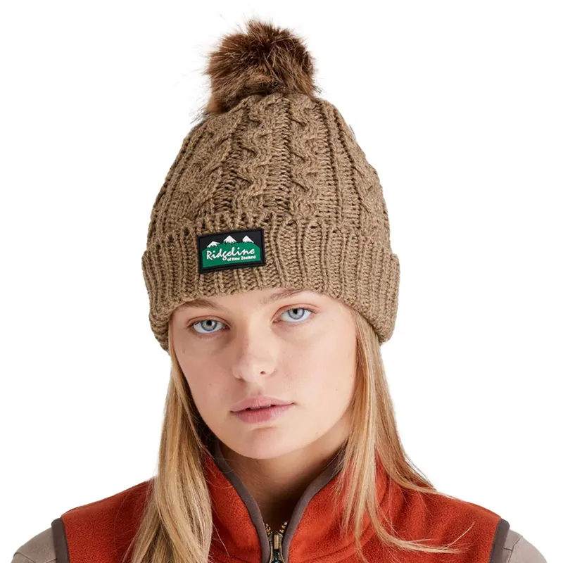 Ridgeline Nordic Fleck Unisex Pom-pom Beanie - Teak-1