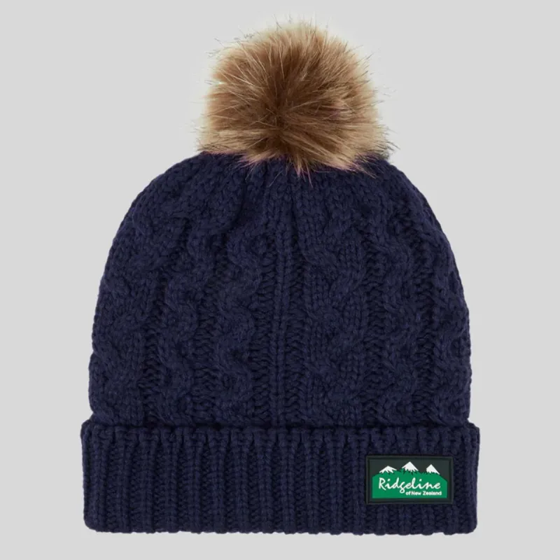 Ridgeline Nordic Fleck Unisex Pom-Pom Hat - Navy