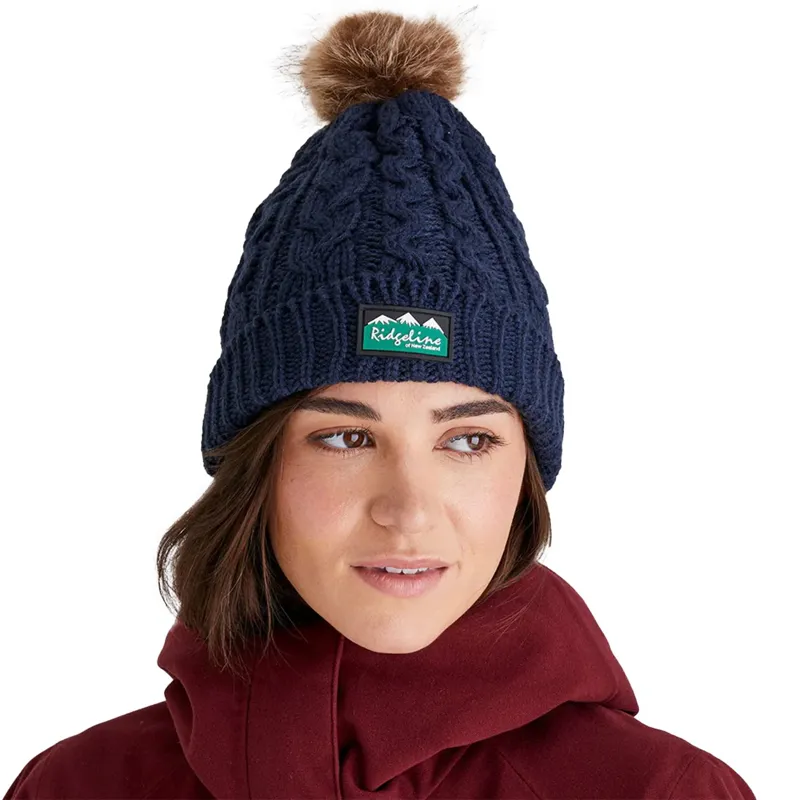 Ridgeline Nordic Fleck Unisex Pom-Pom Hat - Navy-1