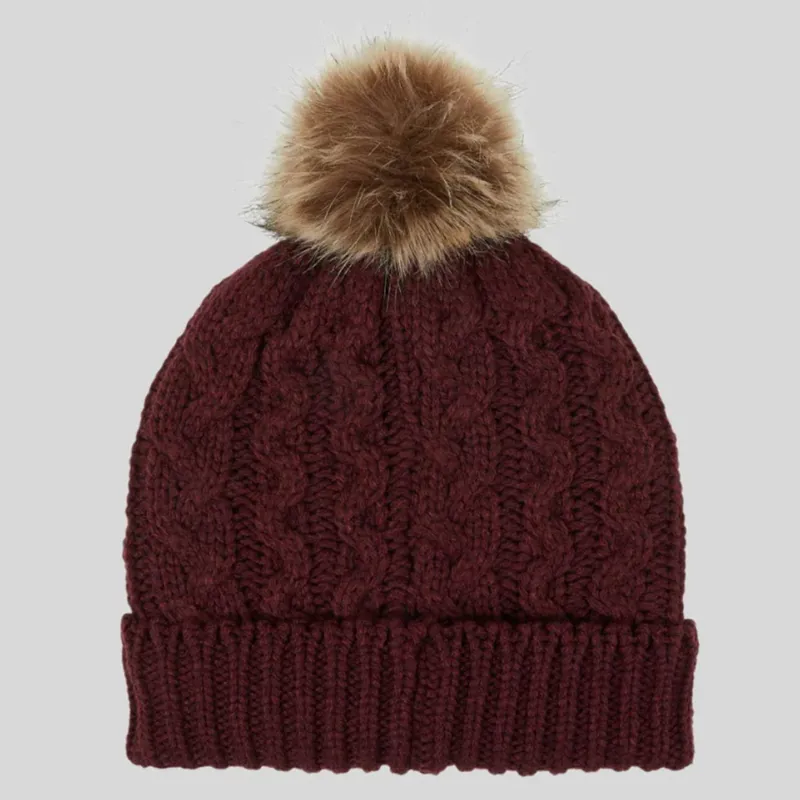 Ridgeline Nordic Fleck Unisex Bobble Hat Winter Berry-2