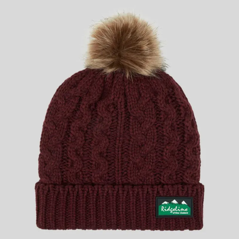 Ridgeline Nordic Fleck Unisex Bobble Hat Winter Berry