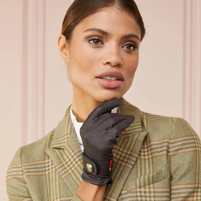 Holland Cooper Riding Gloves - Chocolate-2