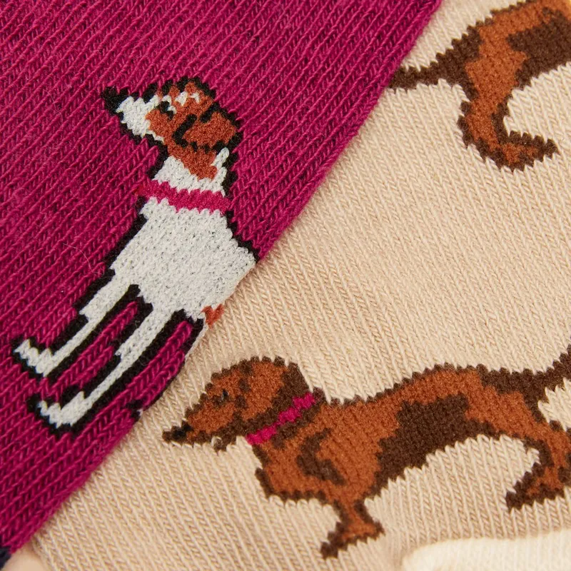 Joules Rilla Women's Ankle Socks 2 Pack - Dog-1