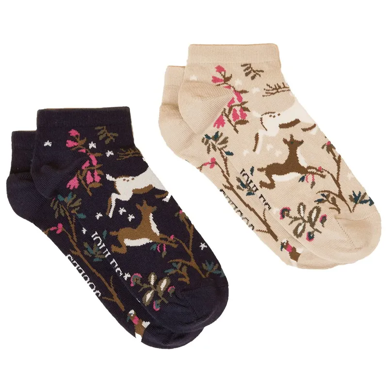 Joules Rilla Women's Ankle Socks 2 Pack - Woodland