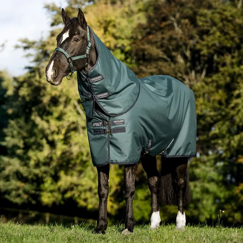 Amigo Ripstop 900D Plus 0g Turnout Blanket - Dynasty Green/Navy/Silver-1