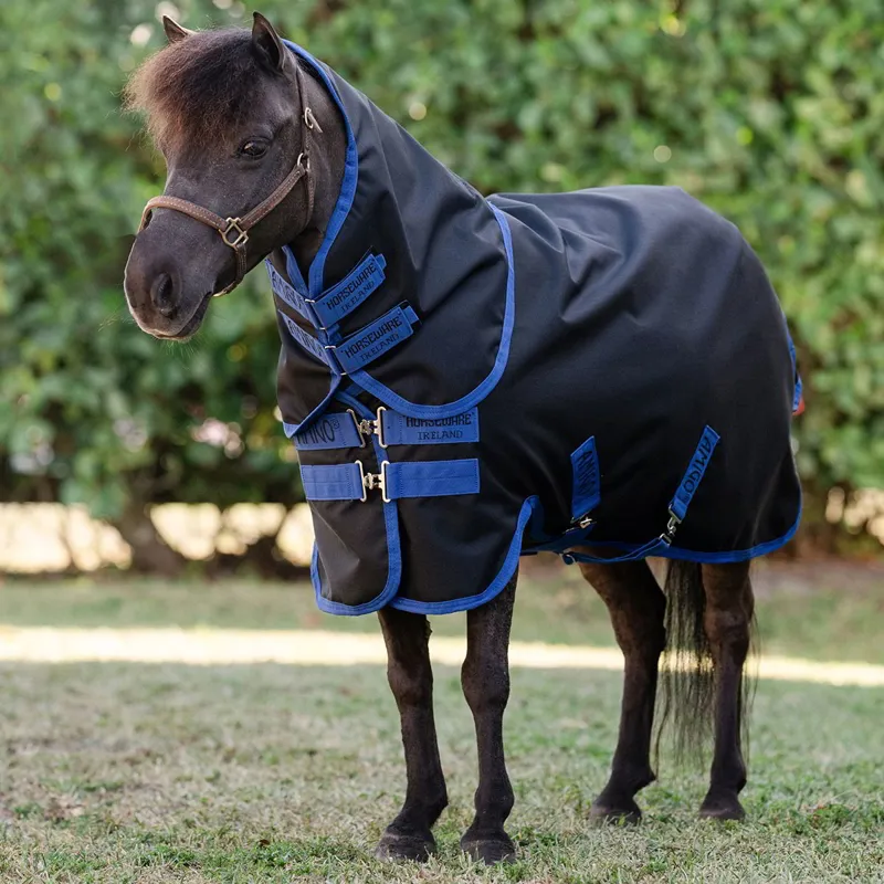 Amigo Ripstop 900D Petite Plus 0g Turnout Sheet - Black/Classic Blue-1