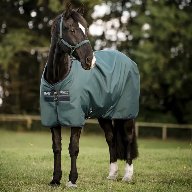 Amigo Ripstop 900D 0g Turnout Blanket - Dynasty Green/Navy-11