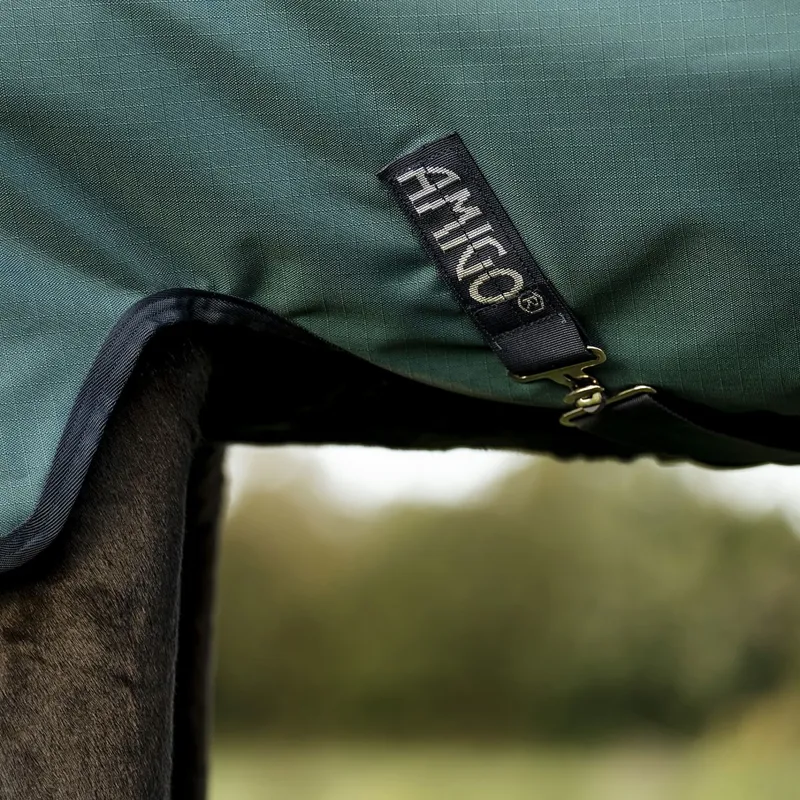Amigo Ripstop 900D 0g Turnout Blanket - Dynasty Green/Navy-4