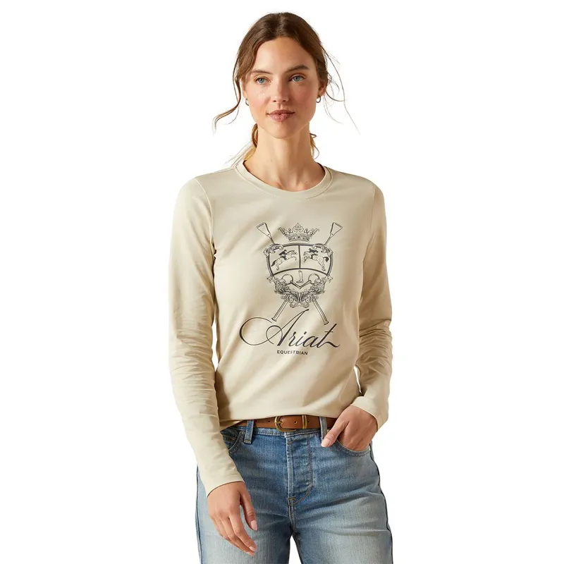 Ariat Ritzy Logo Long Sleeve Women's Tee - Pelican