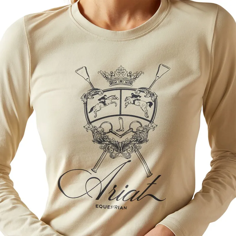 Ariat Ritzy Logo Long Sleeve Women's Tee - Pelican-2
