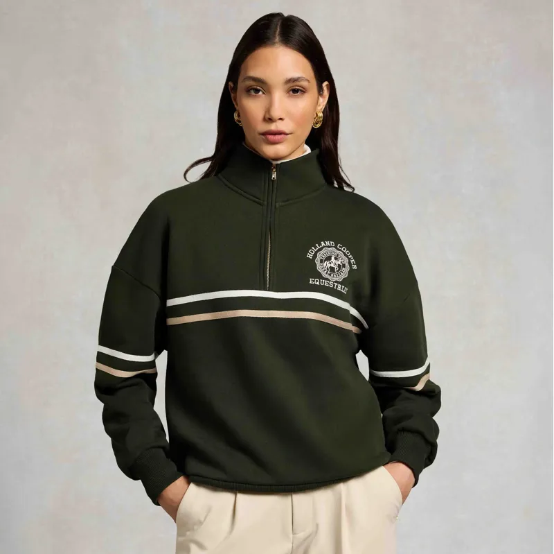 Holland Cooper Roan Women's Quarter Zip Sweatshirt - Spruce Green