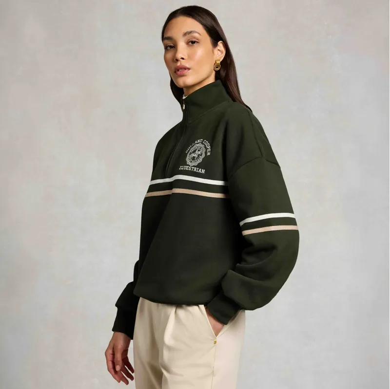 Holland Cooper Roan Women's Quarter Zip Sweatshirt - Spruce Green-2