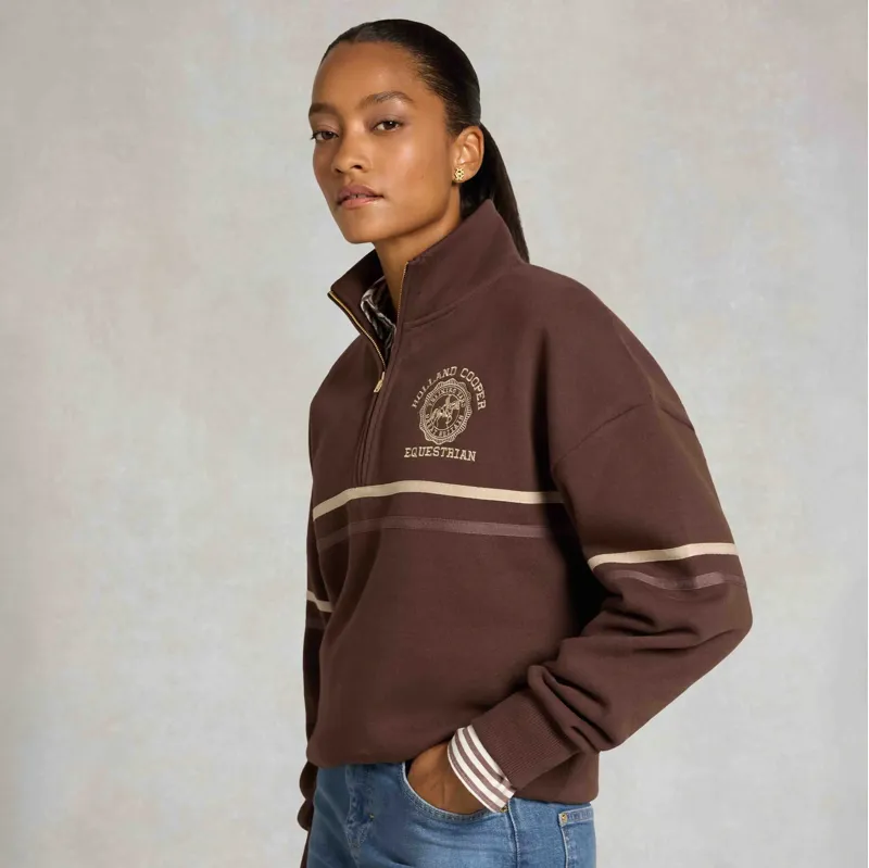 Holland Cooper Roan Women's Quarter Zip Sweatshirt - Walnut-2