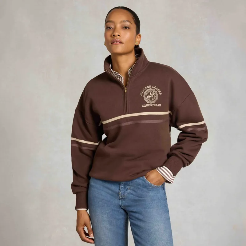 Holland Cooper Roan Women's Quarter Zip Sweatshirt - Walnut-3
