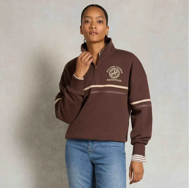 Holland Cooper Roan Women's Quarter Zip Sweatshirt - Walnut