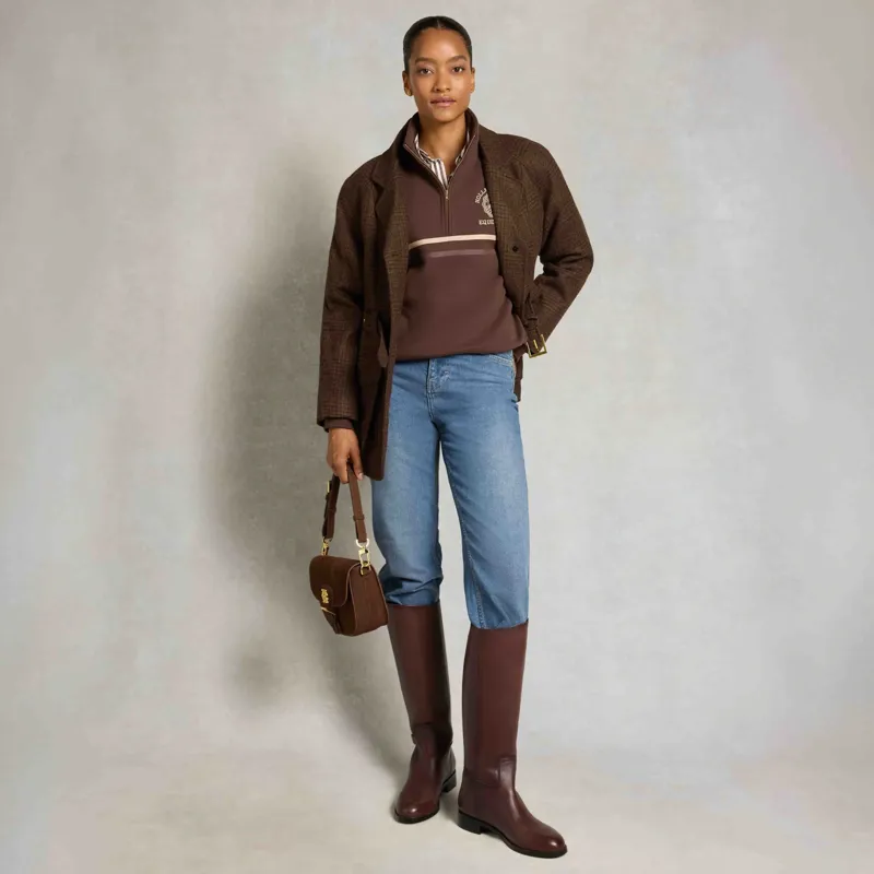 Holland Cooper Roan Women's Quarter Zip Sweatshirt - Walnut-4