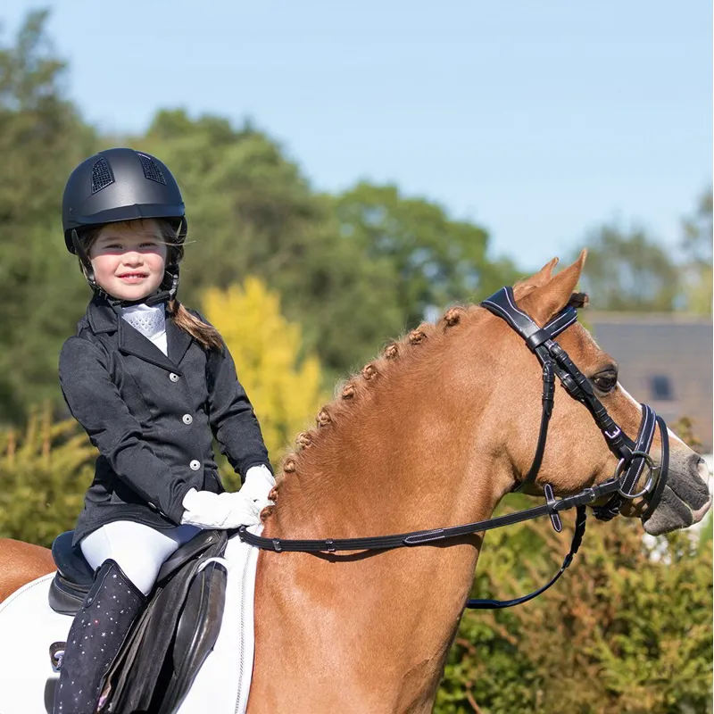 QHP Robin Junior Unisex Show Jacket-Black-1