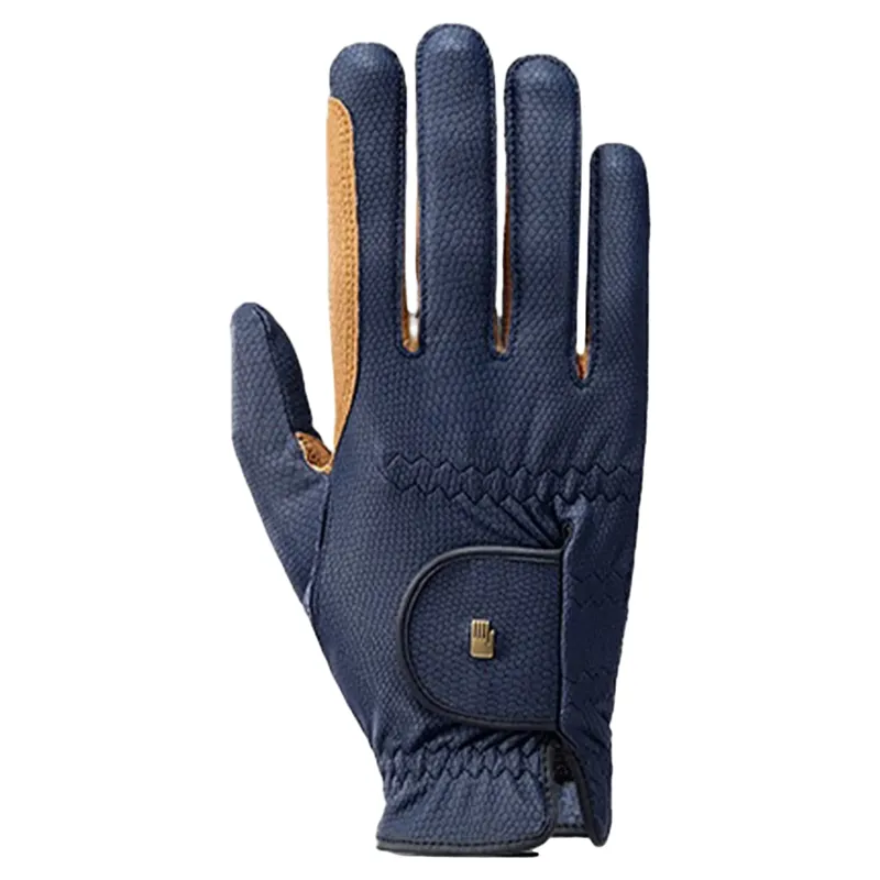Roeckl Malta Adult Riding Gloves - Navy/Caramel