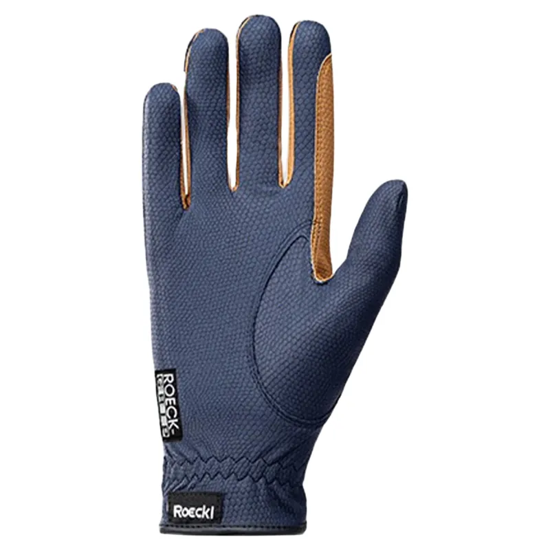 Roeckl Malta Adult Riding Gloves - Navy/Caramel-1