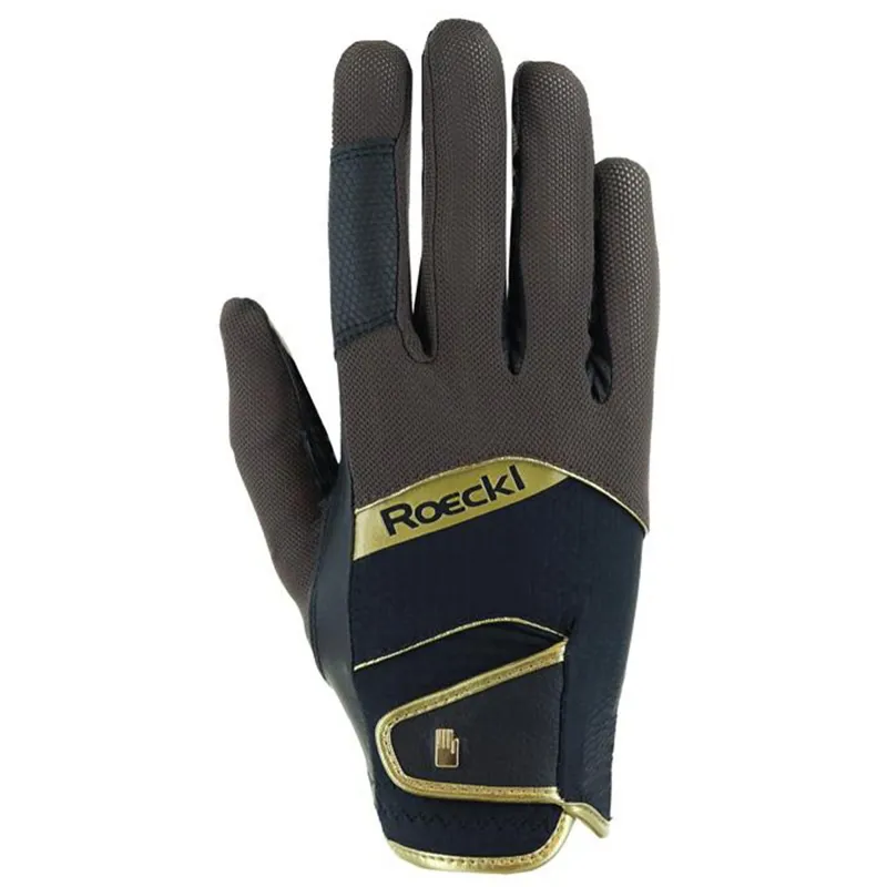 Roeckl Millero Adult Riding Gloves - Dark Mocha/Black