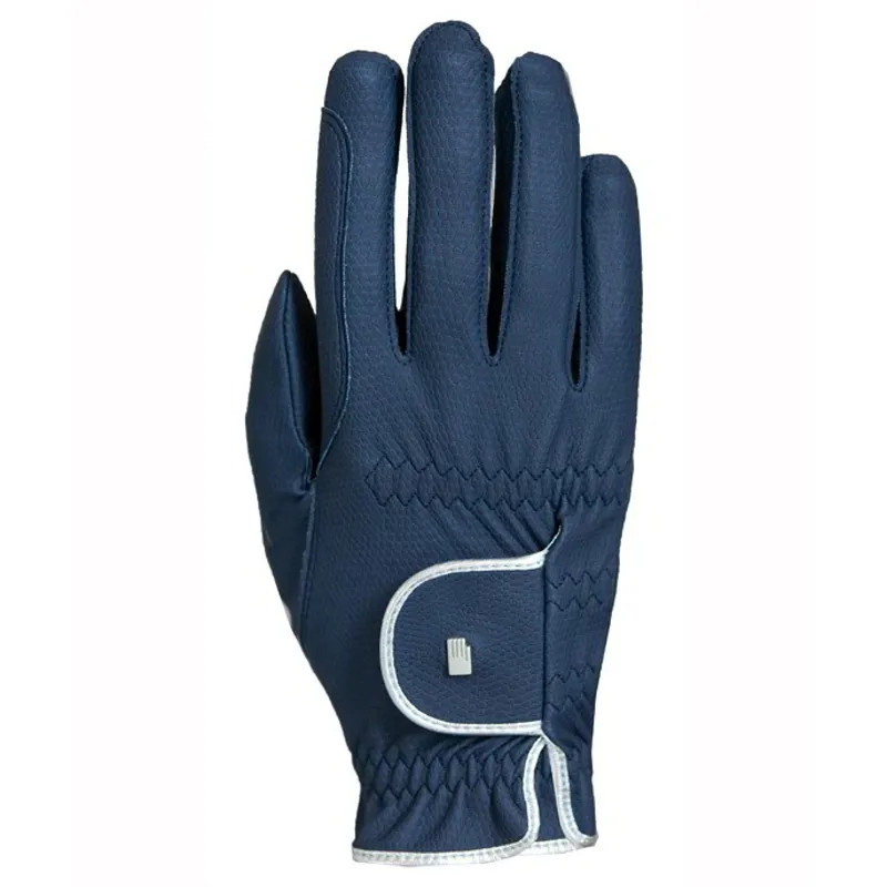 Roeckl Lona Adult Riding Gloves - Navy/Silver