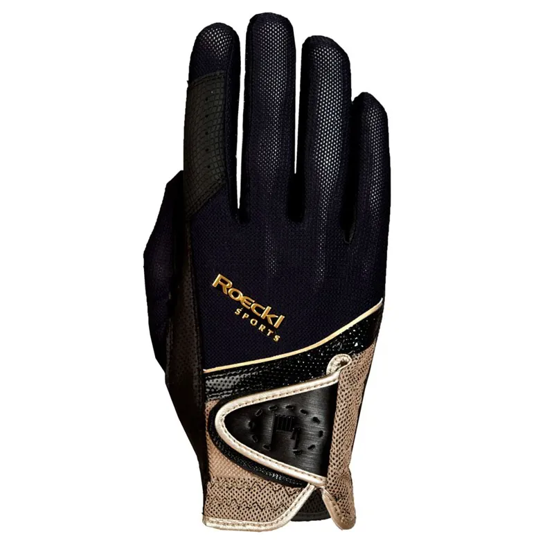 Roeckl Madrid Adults Riding Gloves - Black/Gold